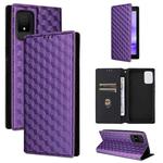 For TCL 502 Cubic Grid Texture Flip Leather Phone Case(Purple)