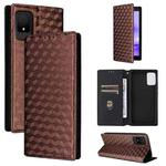 For TCL 502 Cubic Grid Texture Flip Leather Phone Case(Brown)