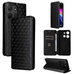 For TCL 503 Cubic Grid Texture Flip Leather Phone Case(Black)