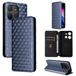 For TCL 503 Cubic Grid Texture Flip Leather Phone Case(Blue)