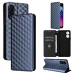 For TCL 505 Cubic Grid Texture Flip Leather Phone Case(Blue)