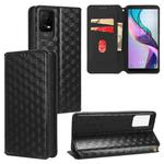 For TCL Ion X Cubic Grid Texture Flip Leather Phone Case(Black)