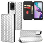 For TCL Ion X Cubic Grid Texture Flip Leather Phone Case(Silver)