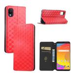 For TCL Ion Z Cubic Grid Texture Flip Leather Phone Case(Red)