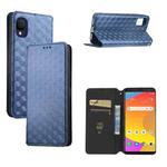 For TCL Ion Z Cubic Grid Texture Flip Leather Phone Case(Blue)