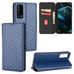 For TCL Stylus 5G Cubic Grid Texture Flip Leather Phone Case(Blue)
