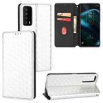 For TCL Stylus 5G Cubic Grid Texture Flip Leather Phone Case(Silver)