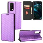 For TCL Stylus 5G Cubic Grid Texture Flip Leather Phone Case(Purple)