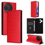 For TCL 60 5G / TCL 60R 5G Cubic Grid Texture Flip Leather Phone Case(Red)