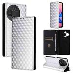 For TCL 60 5G / TCL 60R 5G Cubic Grid Texture Flip Leather Phone Case(Silver)