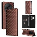 For TCL 60 NxtPaper Cubic Grid Texture Flip Leather Phone Case(Brown)