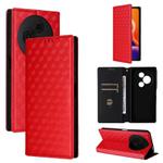 For TCL 605 / 60 SE Cubic Grid Texture Flip Leather Phone Case(Red)