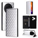 For TCL 605 / 60 SE Cubic Grid Texture Flip Leather Phone Case(Silver)
