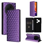 For TCL 605 / 60 SE Cubic Grid Texture Flip Leather Phone Case(Purple)