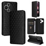 For TCL 60 SE NxtPaper 5G Cubic Grid Texture Flip Leather Phone Case(Black)