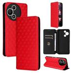 For TCL 60 SE NxtPaper 5G Cubic Grid Texture Flip Leather Phone Case(Red)