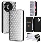 For TCL 60 SE NxtPaper 5G Cubic Grid Texture Flip Leather Phone Case(Silver)