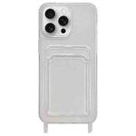 For iPhone 15 Pro Transparent Card Slot TPU Phone Case with Lanyard Hole