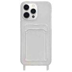 For iPhone 12 Pro Max Transparent Card Slot TPU Phone Case with Lanyard Hole