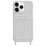 For iPhone 11 Pro Max Transparent Card Slot TPU Phone Case with Lanyard Hole