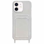 For iPhone 11 Transparent Card Slot TPU Phone Case with Lanyard Hole