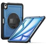 For iPad Air 11 2025 / 2024 Honeycomb Hand Grip Turntable Stand Tablet Case(Navy Blue)