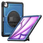 For iPad Air 13 2025 / 2024 Honeycomb Hand Grip Turntable Stand Tablet Case(Navy Blue)