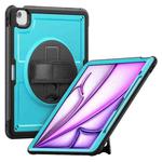 For iPad Air 13 2025 / 2024 Honeycomb Hand Grip Turntable Stand Tablet Case(Light Blue)