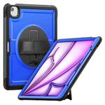 For iPad Air 13 2025 / 2024 Honeycomb Hand Grip Turntable Stand Tablet Case(Dark Blue)
