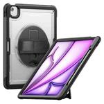 For iPad Air 13 2025 / 2024 Honeycomb Hand Grip Turntable Stand Tablet Case(Transparent)