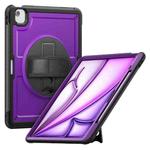 For iPad Air 13 2025 / 2024 Honeycomb Hand Grip Turntable Stand Tablet Case(Purple)