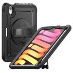 For iPad mini 2024 / mini 6 Honeycomb Hand Grip Turntable Stand Tablet Case(Black)