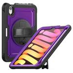 For iPad mini 2024 / mini 6 Honeycomb Hand Grip Turntable Stand Tablet Case(Purple)