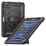 For iPad Air 2022 10.9 / Pro 11 2022 Honeycomb Hand Grip Turntable Stand Tablet Case(Black)
