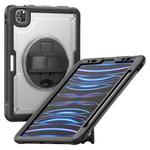 For iPad Air 2022 10.9 / Pro 11 2022 Honeycomb Hand Grip Turntable Stand Tablet Case(Transparent)