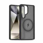 For Samsung Galaxy S25 Ultra 5G Skin Feel TPU Hybrid PC MagSafe Phone Case(Black)