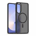 For Samsung Galaxy S25 Edge 5G Skin Feel TPU Hybrid PC MagSafe Phone Case(Black)