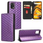 For Umidigi A13 Pro 5G Cubic Grid Texture Flip Leather Phone Case(Purple)