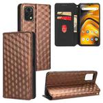 For Umidigi A13 Pro 5G Cubic Grid Texture Flip Leather Phone Case(Brown)