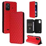 For Umidigi Bison X20 Cubic Grid Texture Flip Leather Phone Case(Red)