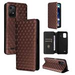 For Umidigi Bison X20 Cubic Grid Texture Flip Leather Phone Case(Brown)