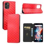 For Umidigi C1 / C1 Max Cubic Grid Texture Flip Leather Phone Case(Red)