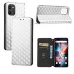 For Umidigi C1 / C1 Max Cubic Grid Texture Flip Leather Phone Case(Silver)
