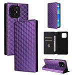 For Umidigi G5 Mecha Cubic Grid Texture Flip Leather Phone Case(Purple)