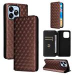 For Umidigi G6 5G Cubic Grid Texture Flip Leather Phone Case(Brown)