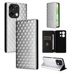 For Umidigi G9 5G Cubic Grid Texture Flip Leather Phone Case(Silver)
