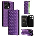 For Umidigi G9 5G Cubic Grid Texture Flip Leather Phone Case(Purple)