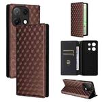 For Umidigi Note 90 Cubic Grid Texture Flip Leather Phone Case(Brown)