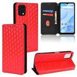For Umidigi Power 5S Cubic Grid Texture Flip Leather Phone Case(Red)