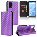 For Umidigi Power 5S Cubic Grid Texture Flip Leather Phone Case(Purple)